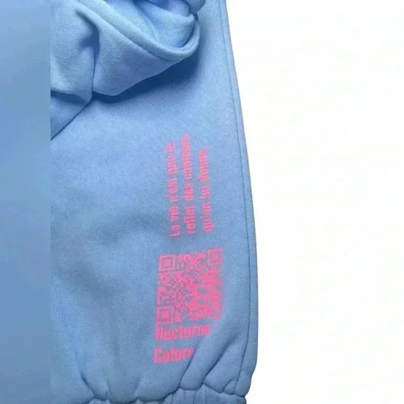 Nocturne Blue QR Code Jogger Pants XS NWT Cotton High Rise Sweatpants - Picture 5 of 7